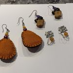 Lot Of 3 Costume Earrings Pierced Halloween Dangle Trick Or Treat / Pumpkin Photo 9