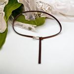 Trendy Knotted Thin Skinny Belt Classic Solid‎ Color Faux Leather One Size Brown Photo 3