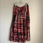 Peruvian Connection Red and Black Geometric Patterned Maxi Skirt 4 Photo 1