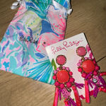 Lilly‎ Pulitzer Waterside Drop Earrings Kitschy Coral Pink New Photo 2