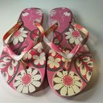 Vera Bradley  Pink Floral Flip Flops Sandals Women’s Size 7/8 EUC Photo 1
