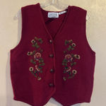Jantzen  Classics women’s hand-embroidered 100% wool sweater vest sz M Photo 0