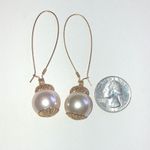 Elegant Gold Tone and Faux Pearl Drop Earrings Photo 2