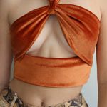 Amazing Lace The Vibes Are Right Velvet Orange Crop Top Photo 0