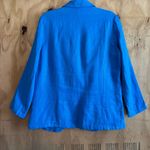 H by Halston H HALSTON 100% LINEN One Button Blue Blazer Jacket Sz M Photo 3