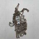 Kenneth Cole  REACTION Necklace Long Metal Chain Fringe Rhinestone Jewelry Edgy Photo 3