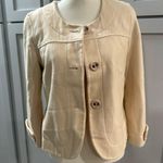 Anthropologie Tulle Wool Blend Short Ivory Ecru Jacket Office Business Casual Sm Photo 2