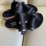 Birkenstock NWOB Mayari Shearling Black Nubuck Leather Sandals Photo 12