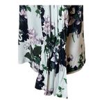 Club Monaco  White Floral Print Puff Bell‎ Sleeve Crew Neck Blouse Size S Photo 4