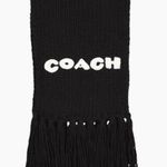 Coach Hand Knit Cable Scarf Black NWT Photo 0