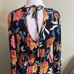 Band of Gypsies  No Woman No Cry Maxi Dress Faux Wrap LS Hi Lo Ruffle Hem,size S Photo 4