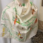Grace Silk Scarf in Cream and White Green Photo 4