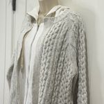 POL  Cable Knit Sweater Zip Cardigan Small Oversized Layered Gray Coastal Boho Photo 9