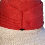 Nordstrom coral linen / cotton & Paper Straw Resort Wear Sun Hat one size Photo 6
