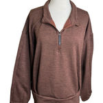 Athleta  Sweatshirt Womens 3X Brown Altitude Polartec Half Zip Athleisure Lined Photo 0