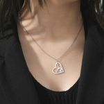 Silver Gymnastics Girl Heart Necklace, Great Gifts - Dancer, Dancing Rhythmic Photo 2