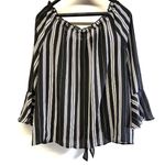 Fortune + Ivy  Black White Striped Women's Blouse XXL-Plus Size Photo 3