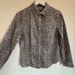 Talbots Leopard Print Button-Down Shirt – Stretch Cotton – Size M (Bust 38) Photo 0