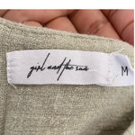 Girl and‎ the Sun Linen Crop Top in Moss Green Size M Photo 2