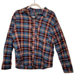 Wild Fable  Blue Brown Plaid Flannel Button-Down Cozy Casual Layering Shirt M Photo 0