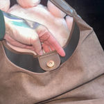 New Faux Suede Slouchy Hobo Bag & Pouch Multiple: Colors: burgundy, tan, black Faux Suede Bag Faux Leather Pouch Size Measures 14.17x12.2x5.12 Inches No refunds or cancellations Brown Photo 5