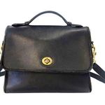 Coach VINTAGE COURT Black Glove Tanned Leather Turn Lock Crossbody Bag 9807 Photo 15