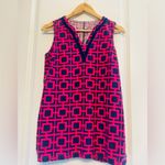 Charming Charlie Women Small pink blue geometric v-neck sleeveless tunic Top Photo 4