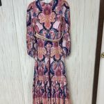 Zimmermann Laurel Billow Embroidered Linen Midi Dress Navy Baroque Floral 1 AU Photo 8