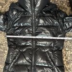 S13 Women’s Size S Black Glossy Hooded Duck Down Filled Puffer Jacket Photo 7