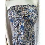 Patrons of Peace  NWT Floral Smocked Strapless Front Tie Wide Leg Jumpsuit S Photo 2