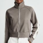 Everlane The Dream Zip-Up Side Stripe Sporty Knit Crop Jacket In Clay XS Photo 0