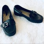 Thom McAn Black Leather Slip On Loafers Size 5.5 Professional Work Flats Photo 2