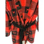 PINK - Victoria's Secret Victoria’s Secret PINK Women’s Plaid Check Dog Print Robe Red Size M/L Photo 2