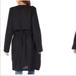 Michael Stars  Women’s Black Linen Zip Front Trench Coat XS Photo 1