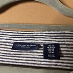 Adrienne Vittadini Linen Striped Long Sleeve Shirt Blue White Size XS Photo 4