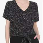 Hot Topic Constellation Tie Front Button Up Top Womens S Black Goth 90s Photo 1