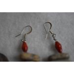 Source Unknown Vintage Unique Multi Color Stacked Stone Silver Tone Like New Hook Earrings Photo 2