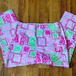 Island Republic Funky Pink Hawaiian Print Cropped Pants Sz 8 Cotton Stretch Photo 5