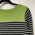 Eliza J  Green Black Gray Striped Long Sleeve Sweater Dress Womens Size Medium Photo 3