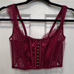 Victoria's Secret Victoria’s Secret Burgundy Lace Corset Top Size Medium Photo 0