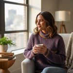 NAADAM Purple and Gold Cashmere Cowl Neck Sweater Photo 2