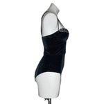 ASOS Navy Bodysuit Sparkly Velvet Lace Strappy Padded Underwire Bra Size 34 C Photo 2