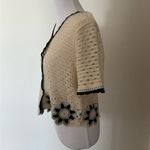 Ultra Pink  Cream Crochet Cardigan with Black Details NWT size M Photo 1