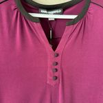 Karl Lagerfeld  Purple Blouse with Black Accents NWOT Photo 1