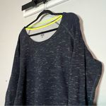 Nike Dri-Fit Women Gym Epic Fleck Pullover Sweatshirt XL Navy Lime Green Photo 1
