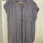 Sonoma  Modal cap sleeve striped shirt with silver stripes medium  GUC Photo 0