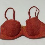 B.tempt'd B.Tempt’d Lined Bra Floral Lace / Mesh Underwire 32C Orange Photo 0