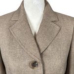 Le Suit  Petite tan gold long sleeve collared button down blazer jacket 4P Photo 4