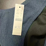 J.Crew  Textured Curved Waist Cheeky Bikini Bottom Demi Blue Size Small Photo 1