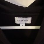 Evereve  Women’s Black Sweatshirt Hoodie with Leather Accents Photo 2